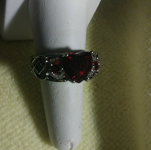 Angel Wing ring lab created Ruby new - Picture 3 of 6